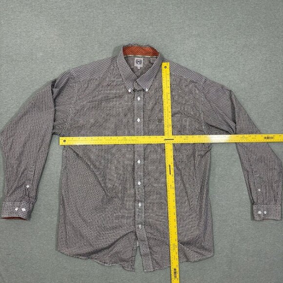 Cinch Shirt Mens XL Gray Orange Geo Pattern Western Button Up Long Sleeve Cowboy - Picture 7 of 7